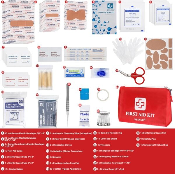 Small First Aid Kit, 150 Piece with Foil Blanket &... - Image 3