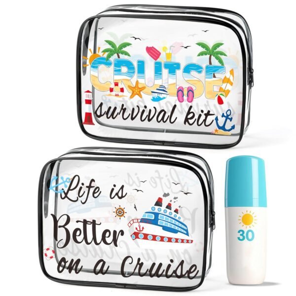 Y1tvei Cruise Clear Makeup Bag - 2Pcs Large Cruise... - Image 2