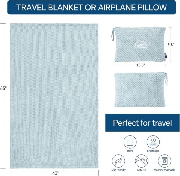 BEDELITE Travel Blanket and Pillow Set 2-in-1, Ult... - Image 5