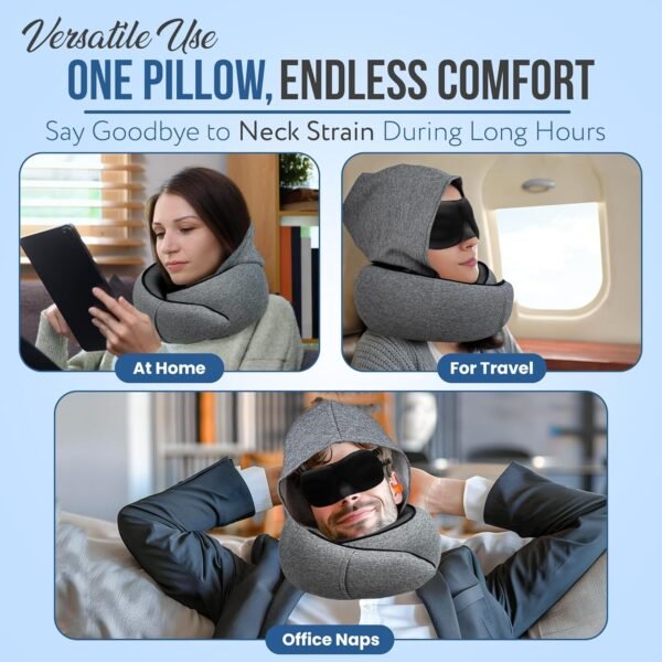 Airplane Pillow For Long Flight - Memory Foam Trav... - Image 3