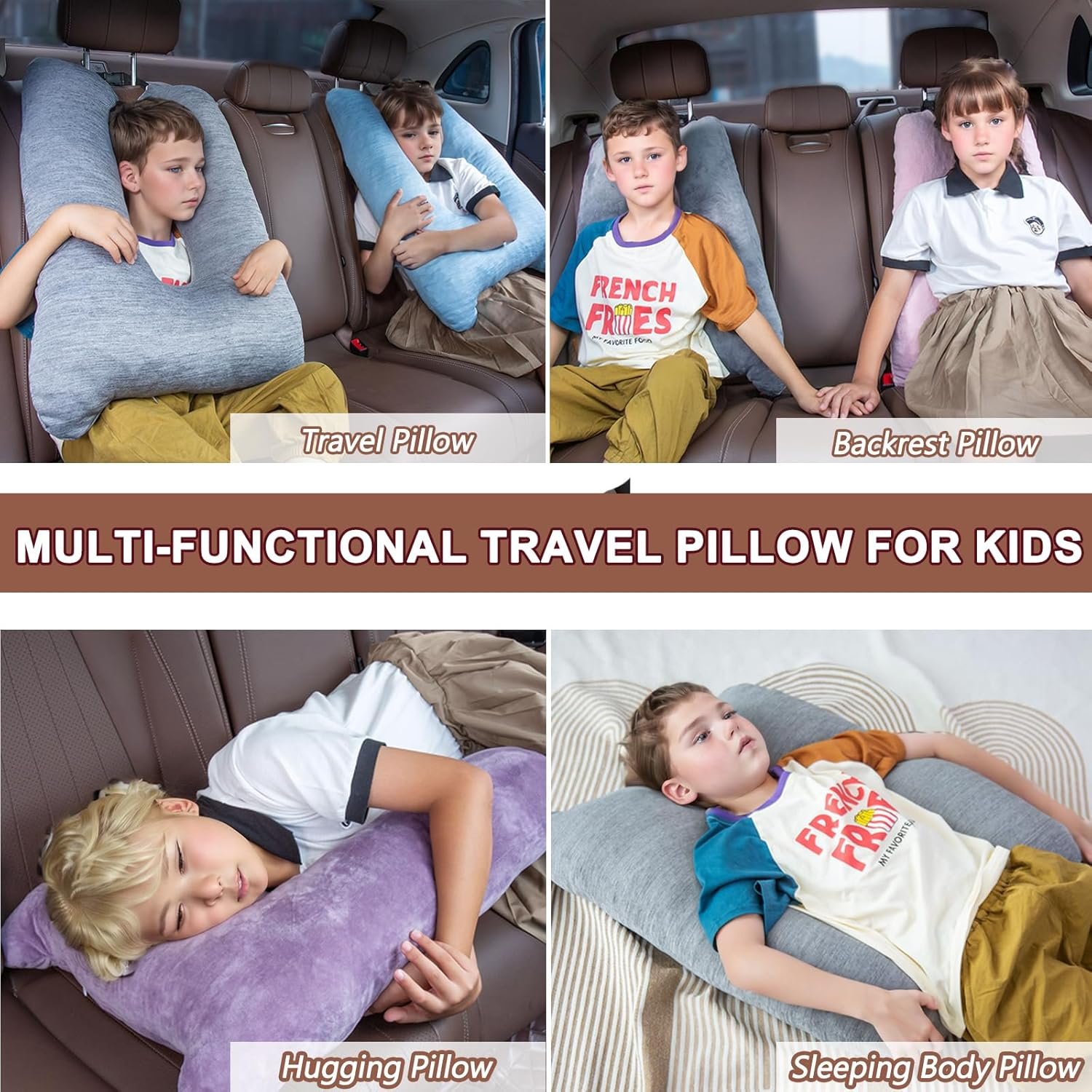 Car Pillow for Kids, Memory Foam Cooling Travel Pi... - Image 7