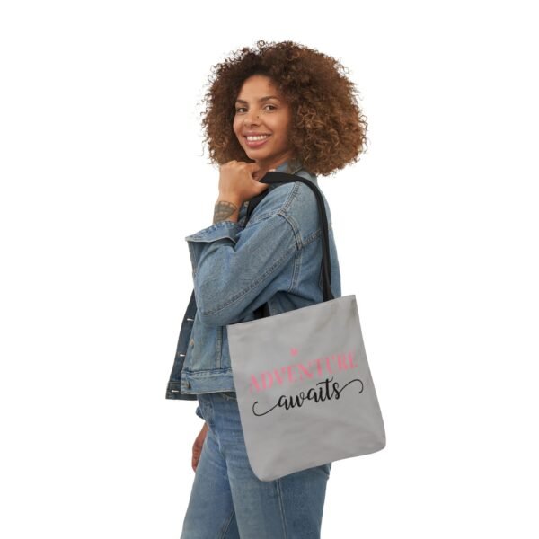 Adventure Awaits Canvas Tote Bag with 5-Color Straps, Reusable Shopping Bag, Beach Tote, Travel Bag, Gift for Adventurers, Eco-Friendly Tote - Image 8