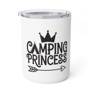 Camping Princess Insulated Coffee Mug, 10oz | Fun Travel Mug, Camping Gift, Outdoor Adventure Cup, Unique Mug for Her