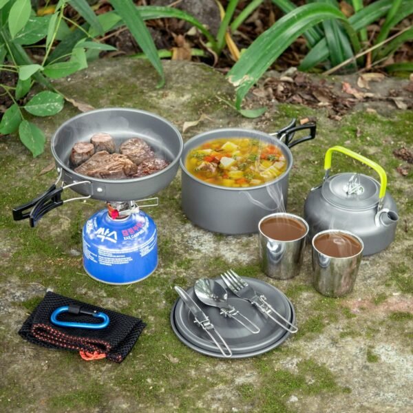 Odoland Camping Cookware Mess Kit, Lightweight Pot... - Image 3