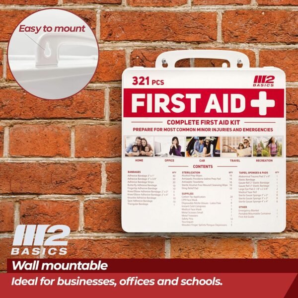 M2 BASICS Complete 321 Piece First Aid Kit | Home,... - Image 7