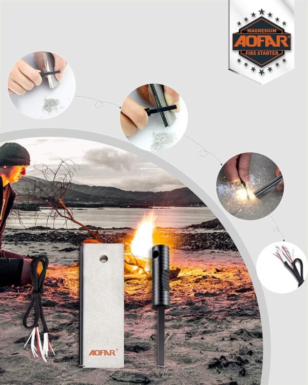AOFAR Magnesium Fire Starter AF-374 (2-Pack) Water... - Image 3