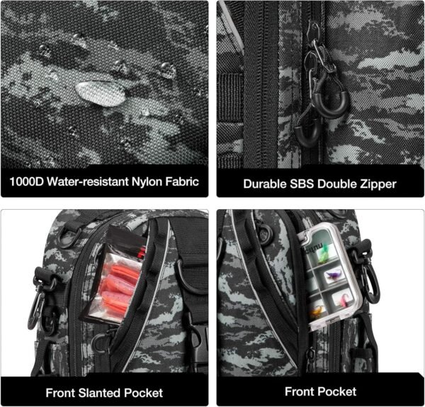 Piscifun Fishing Tackle Backpack with Rod & Gear H... - Image 5