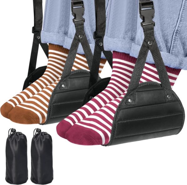 2-Pack Airplane Travel Footrest Hammock - Perfect ... - Image 2