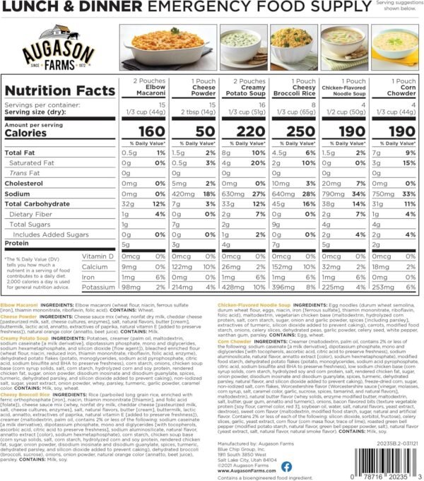 AUGASON FARMS Emergency Food Supply Bucket, 92 Ser... - Image 3
