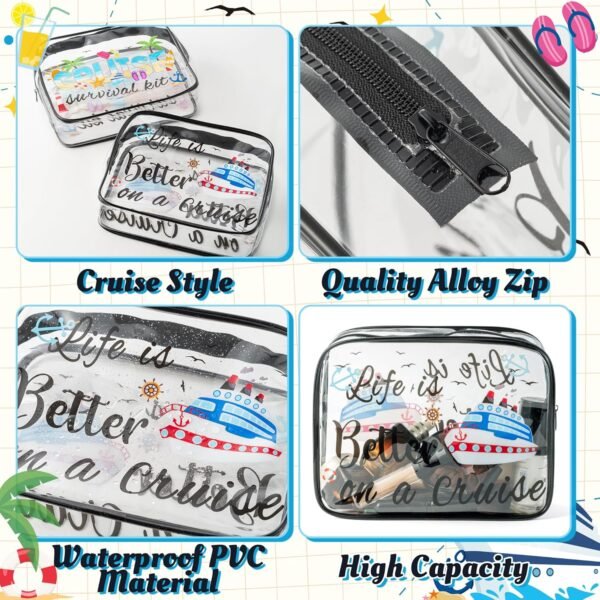 Y1tvei Cruise Clear Makeup Bag - 2Pcs Large Cruise... - Image 5