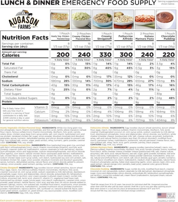 AUGASON FARMS Emergency Food Supply Bucket, 92 Ser... - Image 4