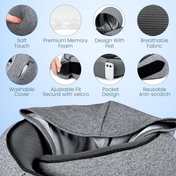 Airplane Pillow For Long Flight - Memory Foam Trav... - Image 5
