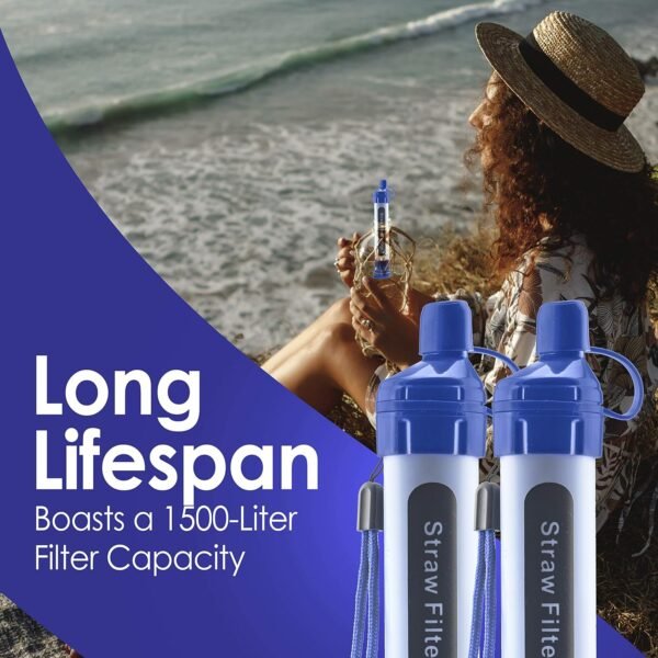 2 Pack Water Filter Straw - Water Purifying Device... - Image 6