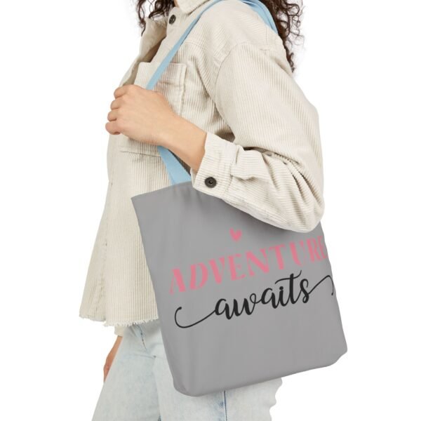 Adventure Awaits Canvas Tote Bag with 5-Color Straps, Reusable Shopping Bag, Beach Tote, Travel Bag, Gift for Adventurers, Eco-Friendly Tote - Image 15