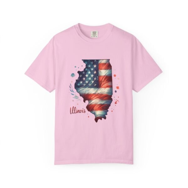 Illinois Flag Unisex T-Shirt, Independence Day Outfit, Patriotic Apparel, Americana Style, Gift for Illinois Residents - Image 73