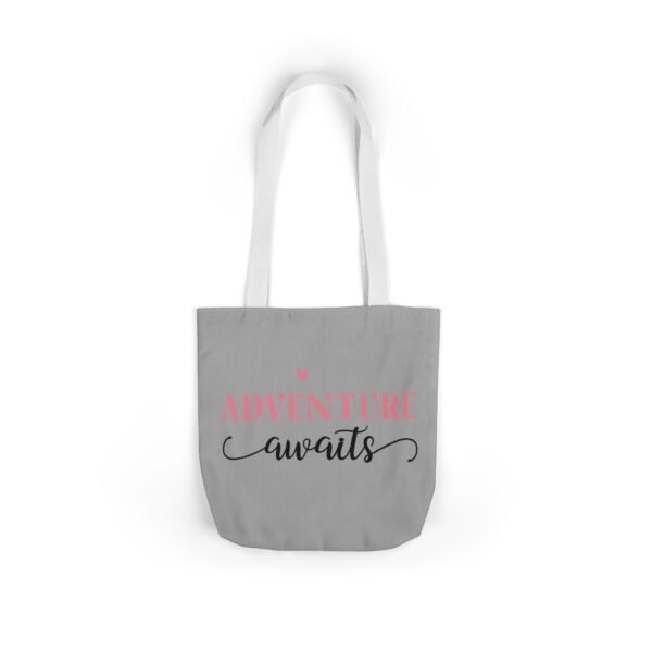 Adventure Awaits Canvas Tote Bag with 5-Color Straps, Reusable Shopping Bag, Beach Tote, Travel Bag, Gift for Adventurers, Eco-Friendly Tote - Image 22
