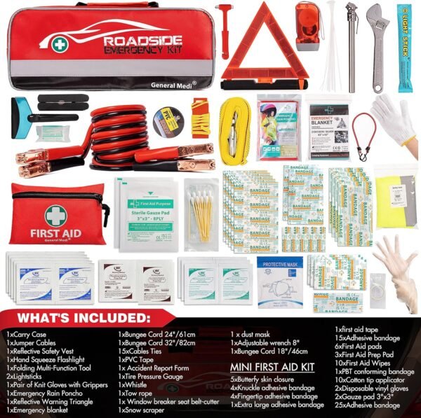General Medi 127-Pieces Roadside Car Emergency Kit... - Image 3