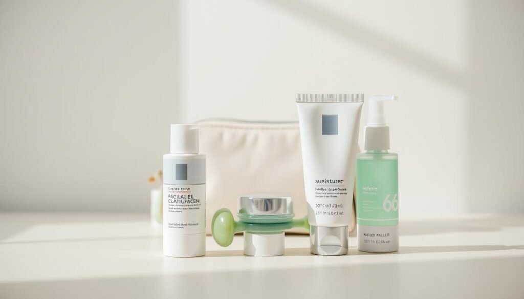 travel-sized skincare products