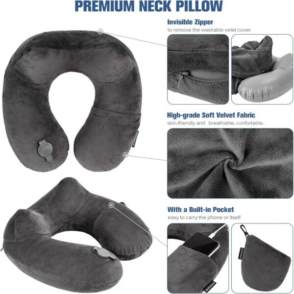 Rewondah Inflatable Travel Pillow for Sleeping Air... - Image 4